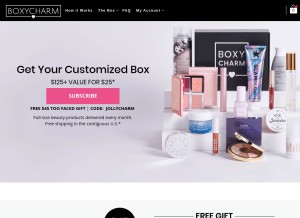 How boxycharm.com looks like on a tablet such as an iPad.