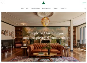 How bozzuto.com looks like on a tablet such as an iPad.