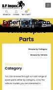 How bpautospareparts.com looks like on a mobile device such as an iPhone.