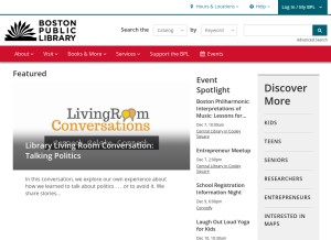 How bpl.org looks like on a tablet such as an iPad.