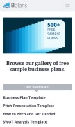 How bplans.com looks like on a mobile device such as an iPhone.