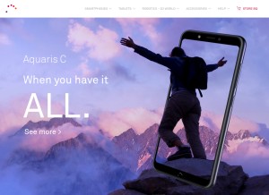 How bq.com looks like on a tablet such as an iPad.