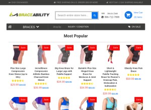 How braceability.com looks like on a tablet such as an iPad.