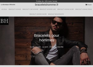 How braceletshomme.fr looks like on a tablet such as an iPad.