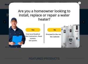 How bradfordwhite.com looks like on a tablet such as an iPad.