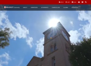 How bradley.edu looks like on a tablet such as an iPad.