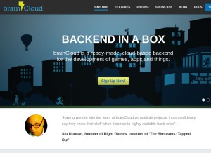 How braincloudservers.com looks like on a tablet such as an iPad.