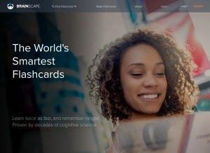 How brainscape.com looks like on a tablet such as an iPad.