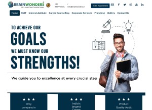 How brainwonders.in looks like on a tablet such as an iPad.