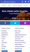 How brainyquote.com looks like on a mobile device such as an iPhone.