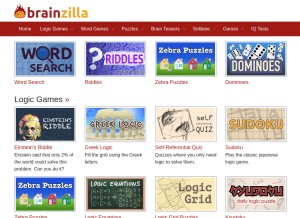 How brainzilla.com looks like on a tablet such as an iPad.