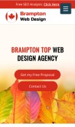 How bramptonwebdesign.com looks like on a mobile device such as an iPhone.