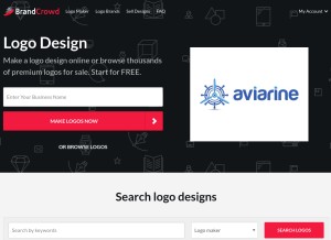 How brandcrowd.com looks like on a tablet such as an iPad.