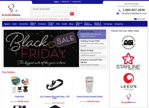 How brandeditems.com looks like on a tablet such as an iPad.