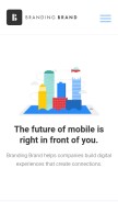 How brandingbrand.com looks like on a mobile device such as an iPhone.
