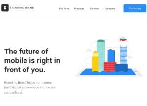 How brandingbrand.com looks like on a tablet such as an iPad.