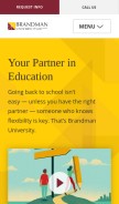 How brandman.edu looks like on a mobile device such as an iPhone.