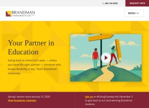 How brandman.edu looks like on a tablet such as an iPad.