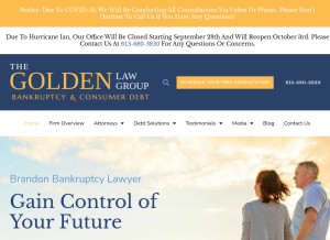 How brandonlawyer.com looks like on a tablet such as an iPad.