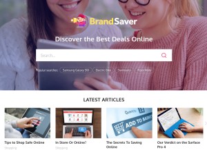 How brandsaver.net looks like on a tablet such as an iPad.