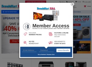 How brandsmartusa.com looks like on a tablet such as an iPad.