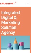 How brandstory.in looks like on a mobile device such as an iPhone.