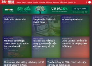 How brandsvietnam.com looks like on a tablet such as an iPad.