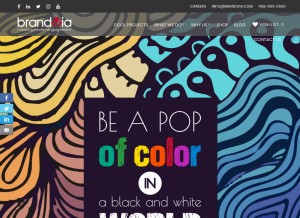 How brandvia.com looks like on a tablet such as an iPad.