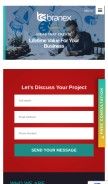 How branex.com looks like on a mobile device such as an iPhone.