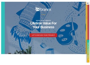 How branex.com looks like on a tablet such as an iPad.