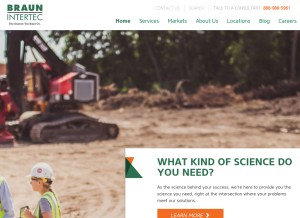 How braunintertec.com looks like on a tablet such as an iPad.