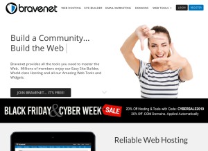 How bravenet.com looks like on a tablet such as an iPad.