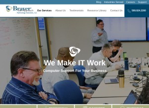 How bravertechnology.net looks like on a tablet such as an iPad.