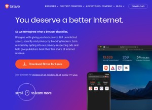 How bravesoftware.com looks like on a tablet such as an iPad.