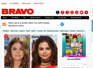 How bravo.de looks like on a tablet such as an iPad.