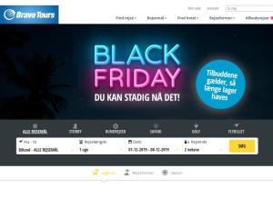 How bravotours.dk looks like on a tablet such as an iPad.