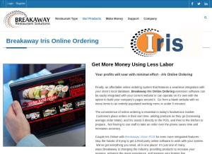 How breakawayiris.com looks like on a tablet such as an iPad.