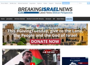 How breakingisraelnews.com looks like on a tablet such as an iPad.