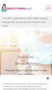 How breastpumpshub.com looks like on a mobile device such as an iPhone.