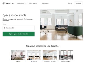 How breatherdev.com looks like on a tablet such as an iPad.