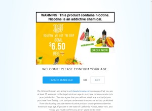 How breazywholesale.com looks like on a tablet such as an iPad.