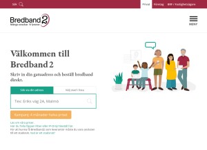 How bredband2.com looks like on a tablet such as an iPad.