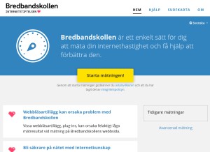 How bredbandskollen.se looks like on a tablet such as an iPad.