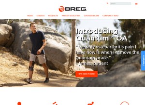 How breg.com looks like on a tablet such as an iPad.