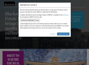 How breit.com looks like on a tablet such as an iPad.