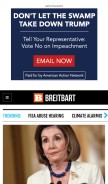 How breitbart.com looks like on a mobile device such as an iPhone.