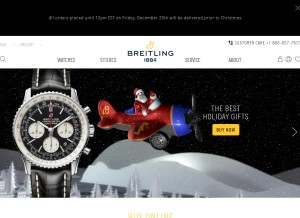 How breitling.com looks like on a tablet such as an iPad.