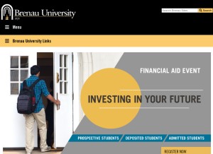 How brenau.edu looks like on a tablet such as an iPad.