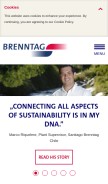 How brenntag.com looks like on a mobile device such as an iPhone.
