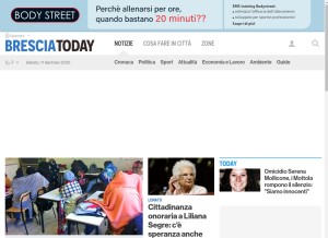 How bresciatoday.it looks like on a tablet such as an iPad.